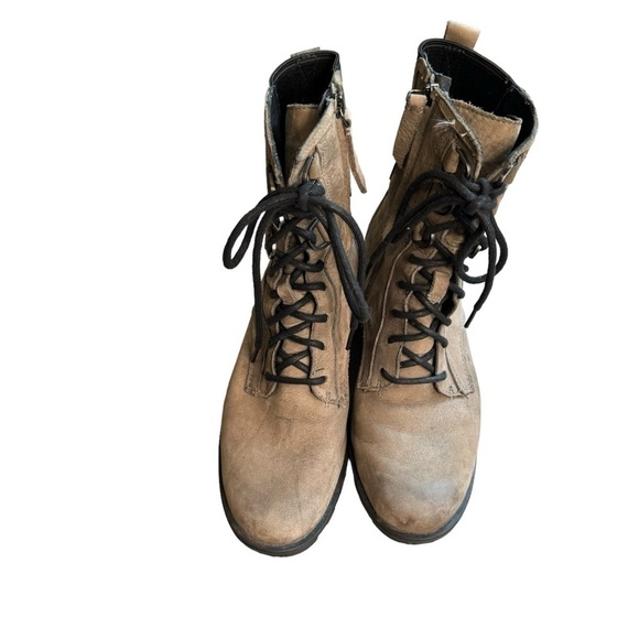 Sorel Womens Phoenix Boots 9 Gray Leather Waterproof Combat Short Lace Zip - Picture 11 of 12